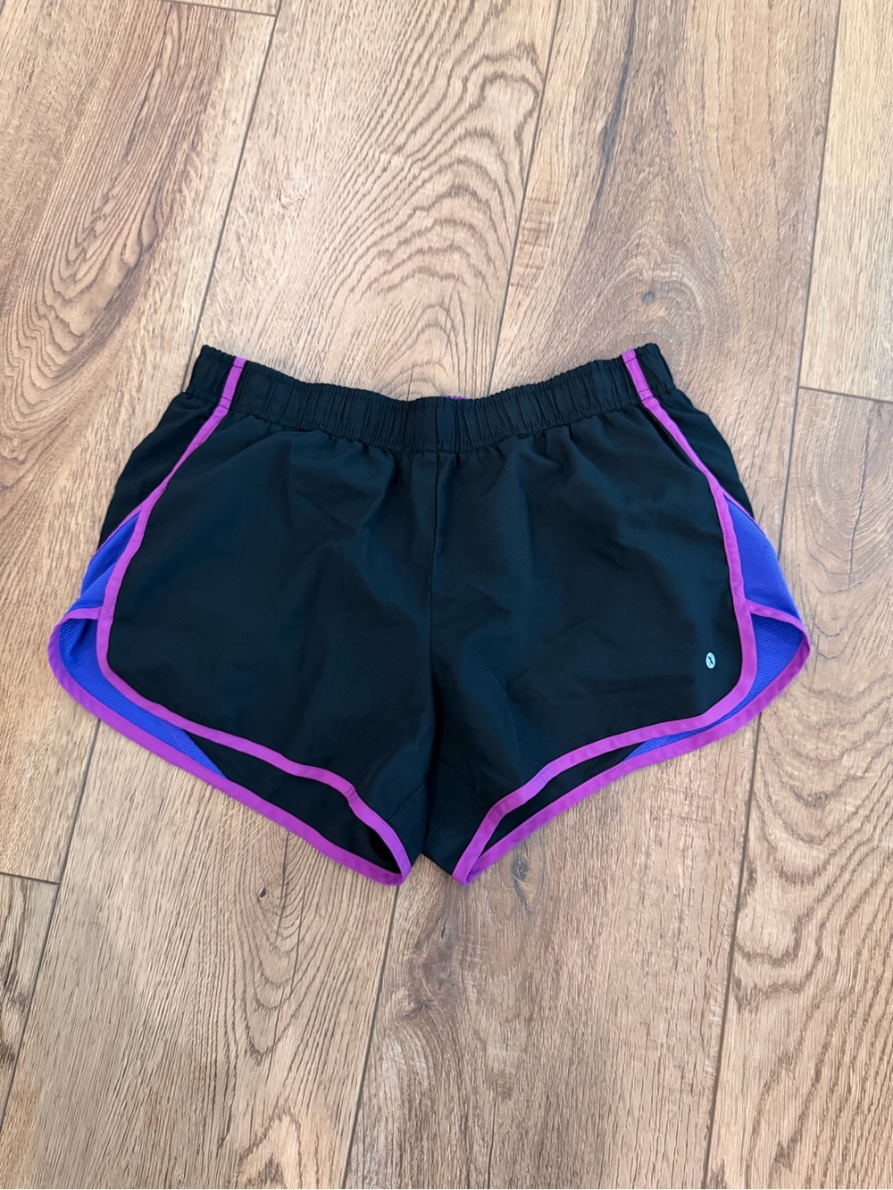 Xersion Black Athletic Shorts with Purple Trim